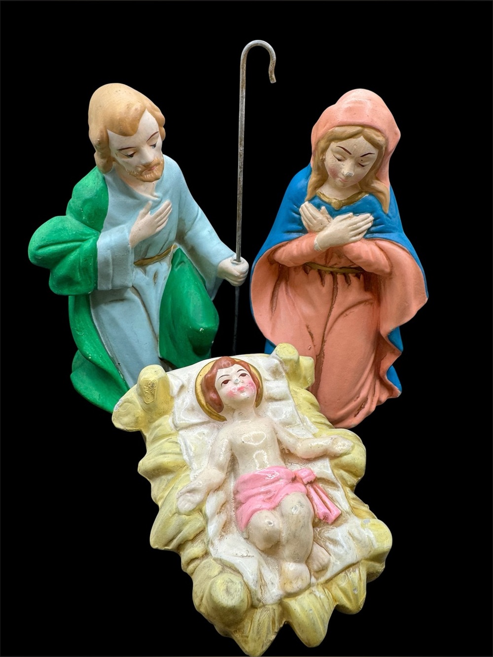 VTG 1960’s Homco Nativity Set 3-Piece Holy Family Japan Christmas Christian